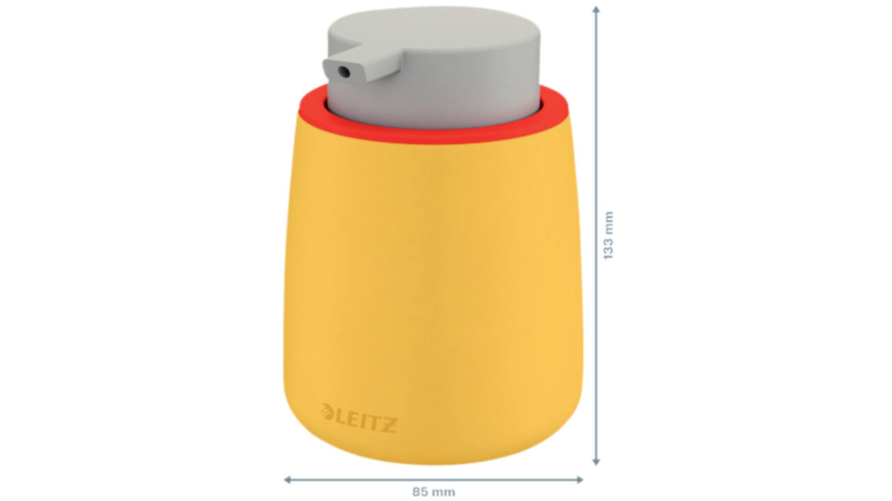 Handzeepdispenser Leitz Cosy voor handzeep 300ml geel