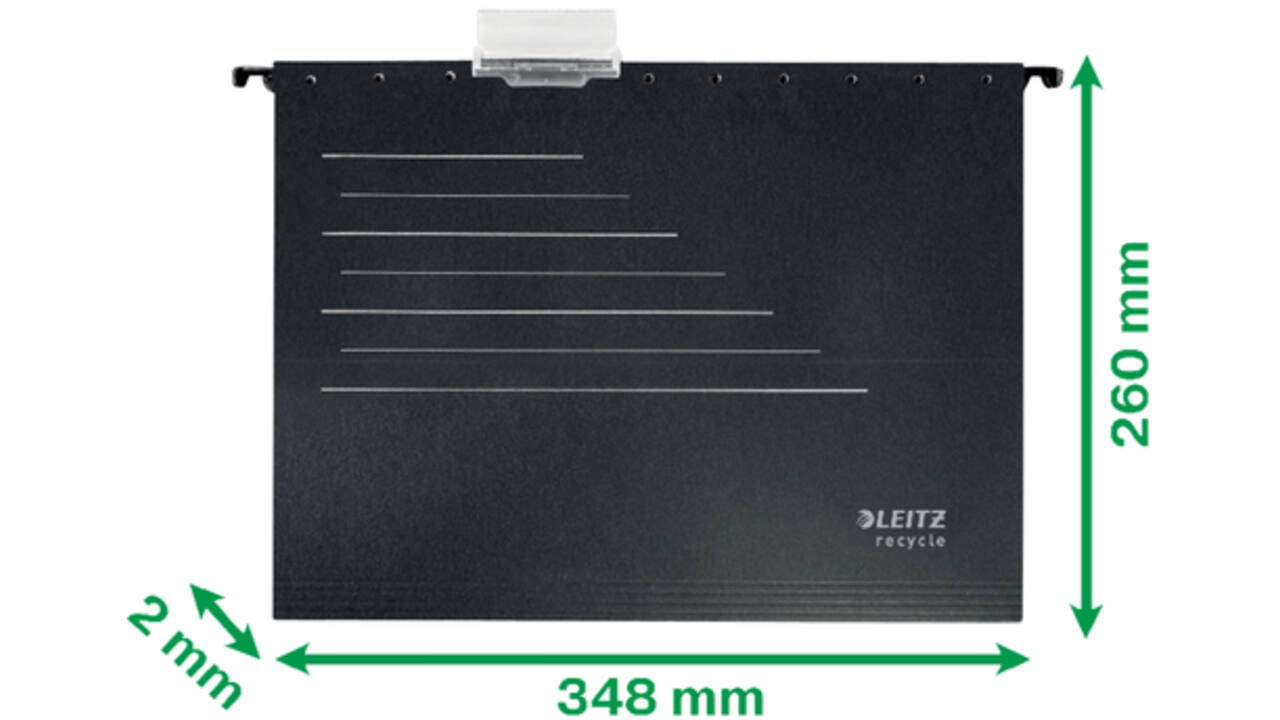 Hangmap Leitz Alpha Recycle A4 verticaal V-bodem zwart