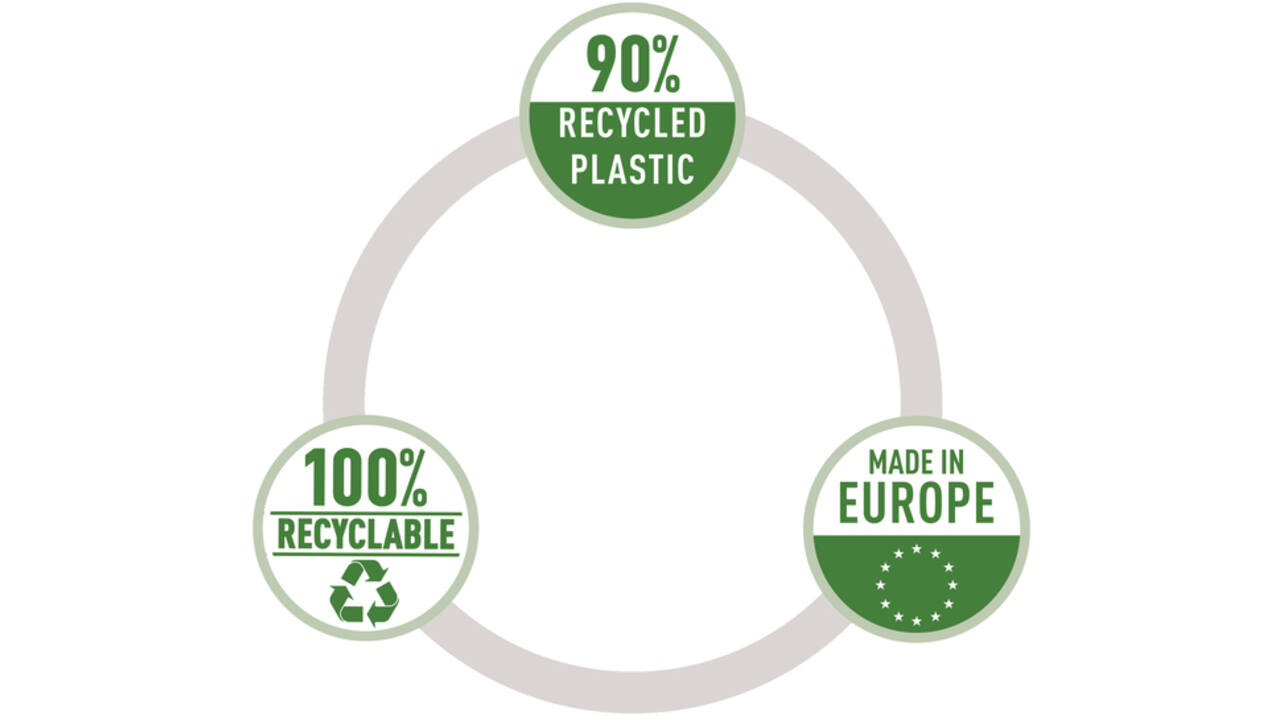 Tabblad Leitz Recycle A4 11-gaats 1-12 extra breed PP