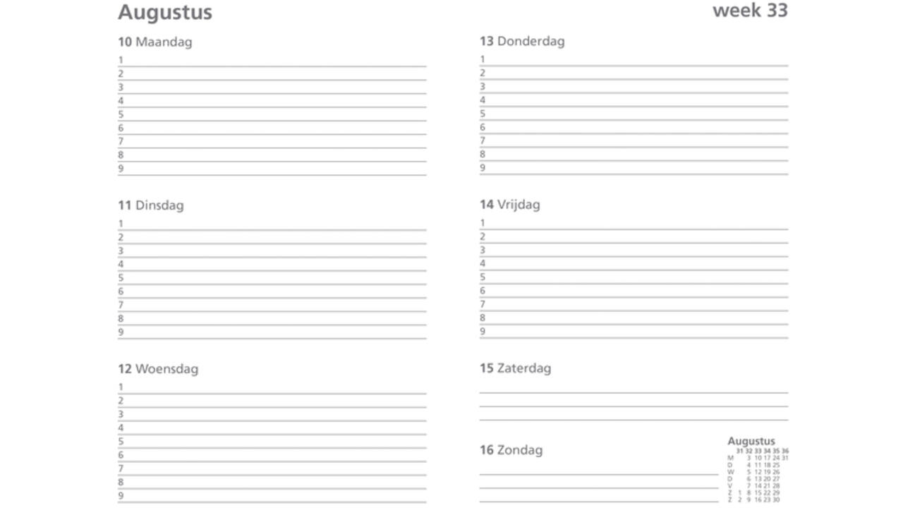 Schoolagenda 2025-2026 Ryam docenten 7dagen/2pagina's spiraal zwart