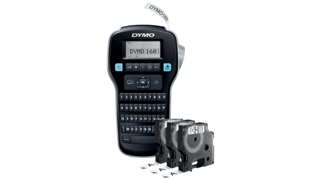 Labelprinter Dymo LabelManager 160 draagbaar azerty 12mm zwart valuepack