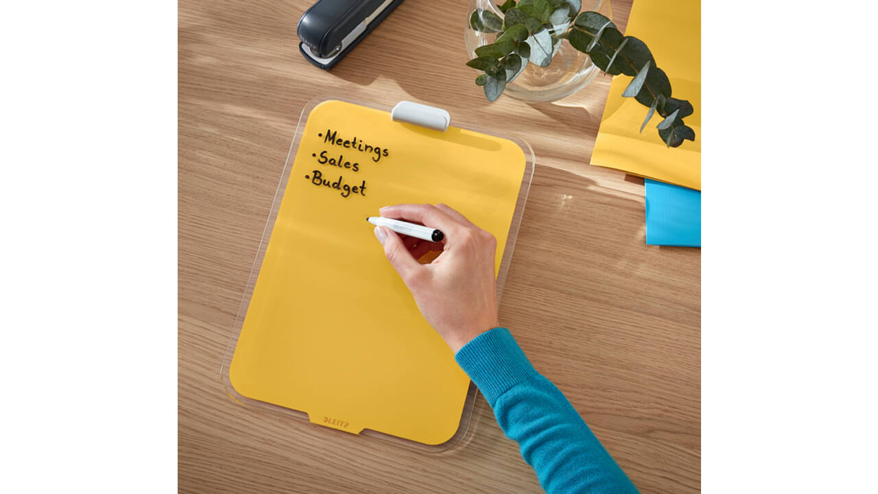 Glas Desktop Flipover Leitz Cosy geel