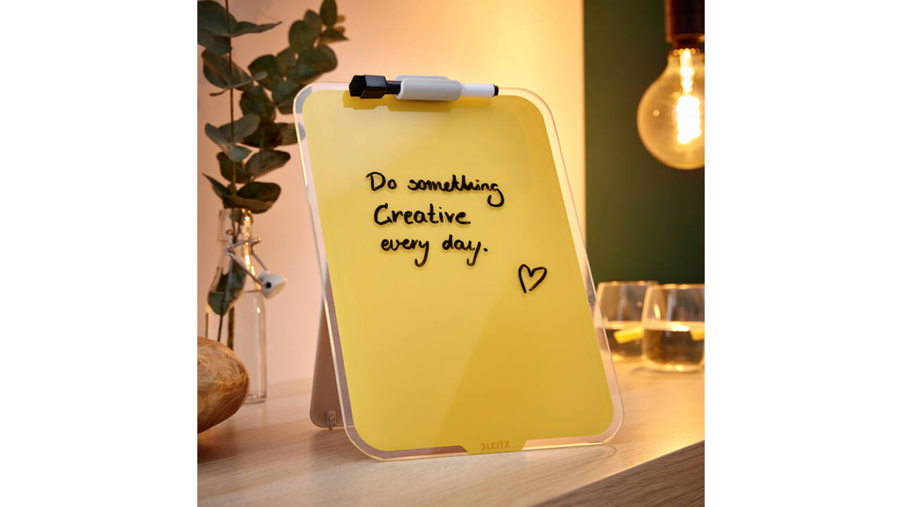 Glas Desktop Flipover Leitz Cosy geel