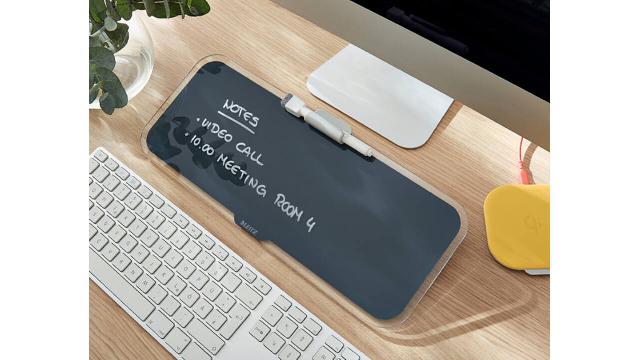 Glas Desktop Pad Leitz Cosy grijs
