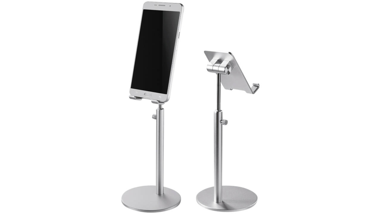 Telefoonstandaard Neomounts DS10200SL1 in hoogte verstelbaar Zilver