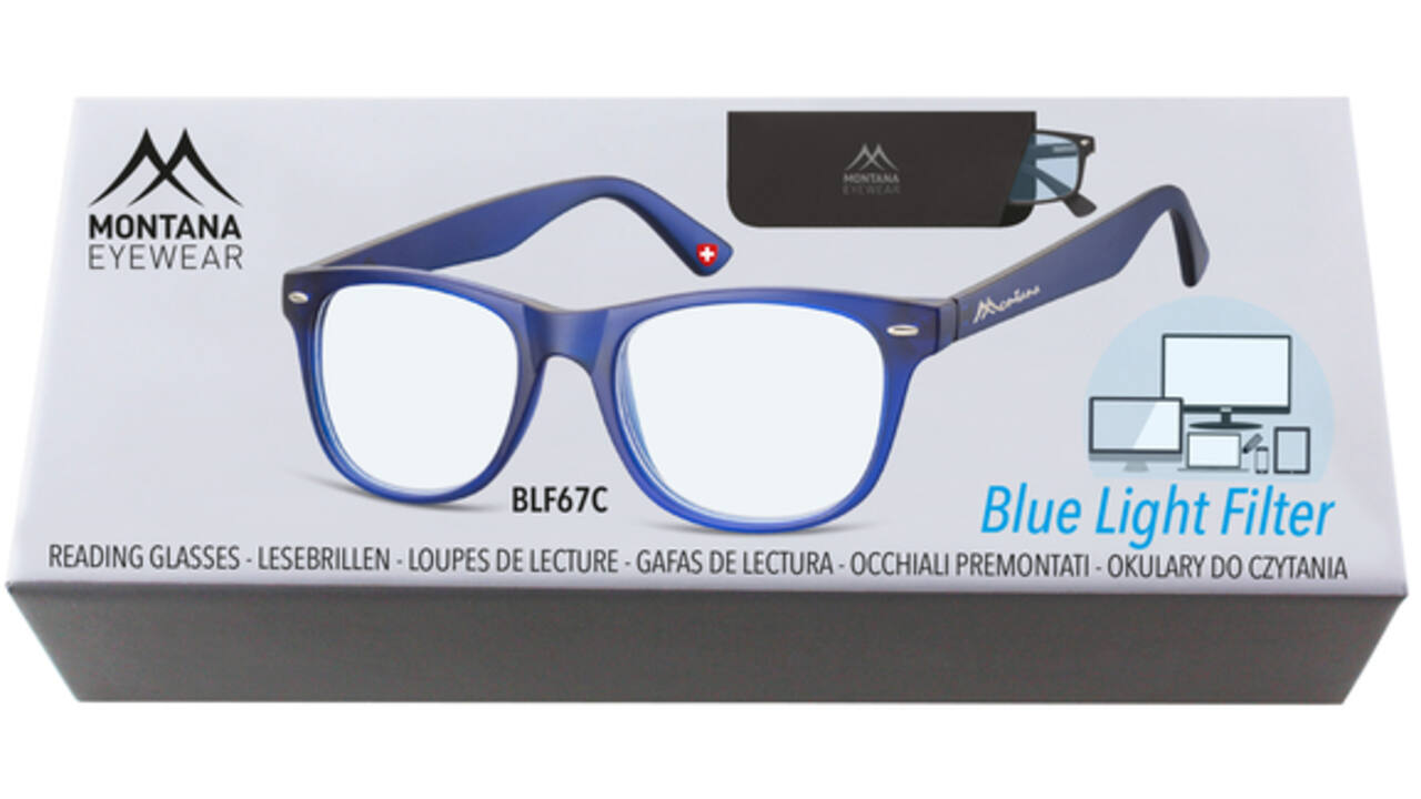 Leesbril Montana +2.50 dpt blue light filter blauw
