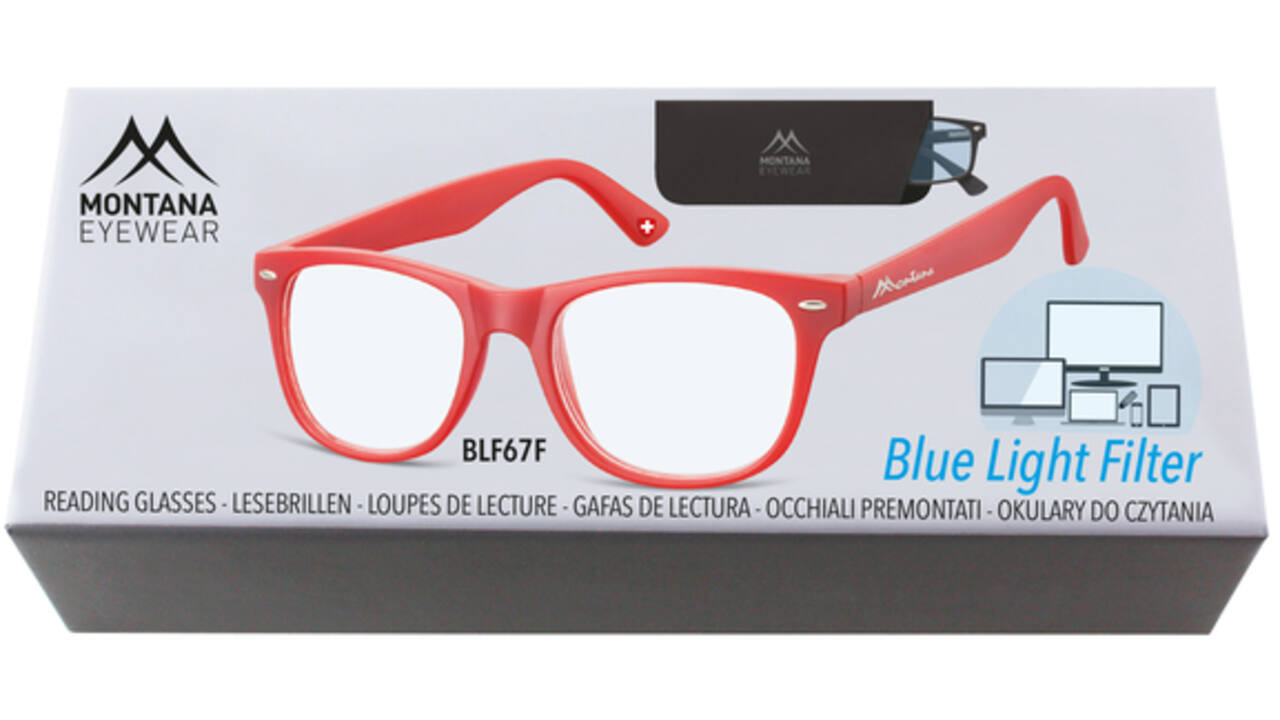 Leesbril Montana +2.00 dtp blue light filter rood