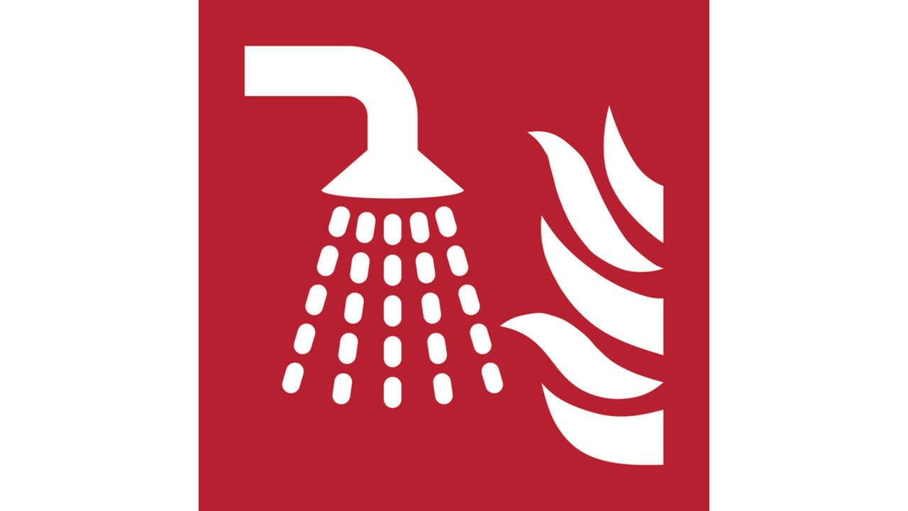 Pictogram bordje Djois Sprinkler 200 x 200 mm Rood