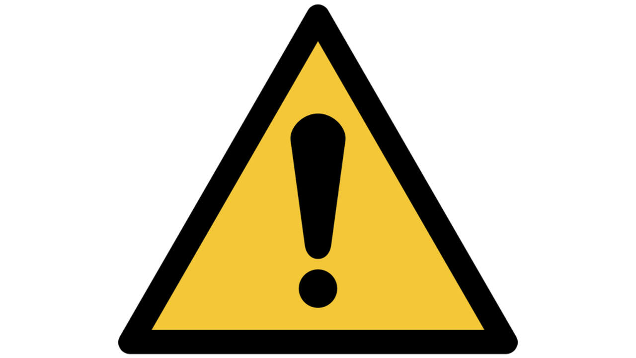 Pictogram bordje Djois Algemene waarschuwing 200x176mm Geel