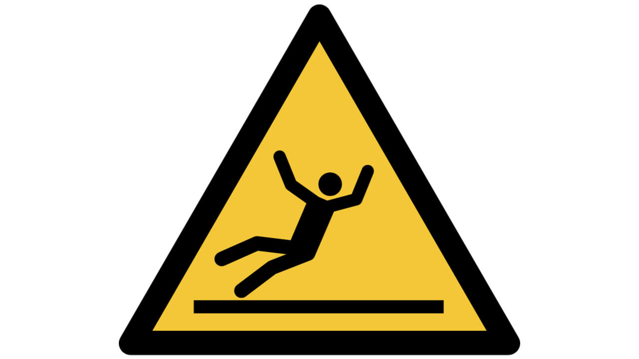 Pictogram bordje Djois Waarschuwing: glad oppervlak 200x176mm Geel