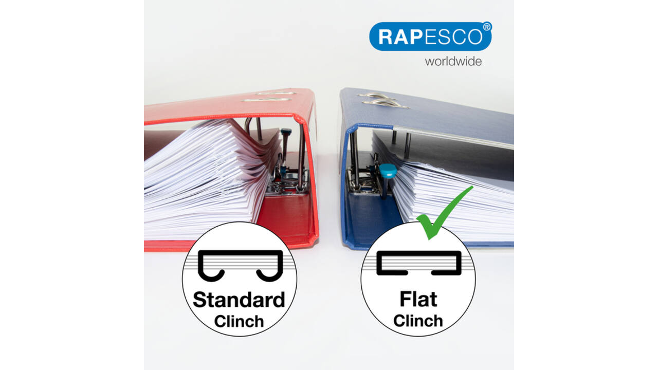 Nietmachine Rapesco antibacterieel flat clinch 35vel 24/6mm zwart