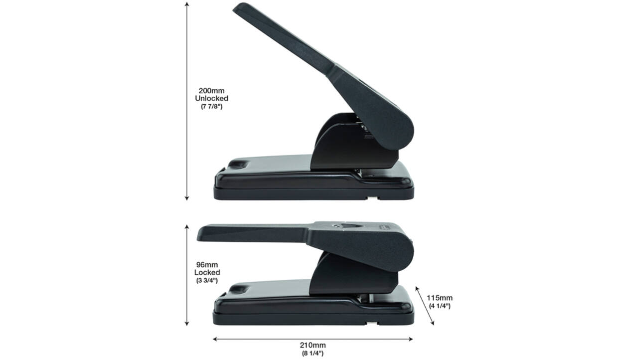 Perforator Rapesco HD865-P antibacterieel 2-gaats zwart