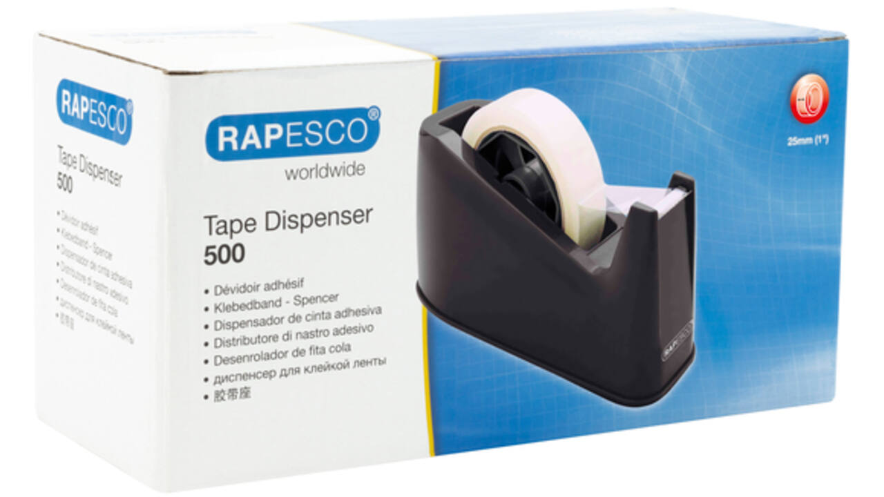 Plakbandhouder Rapesco D500 antibacterieel zwart