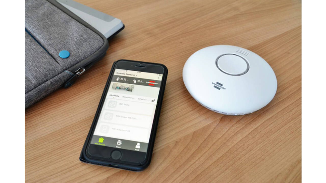 Rook-en hitte melder Brennenstuhl wifi Connect wit