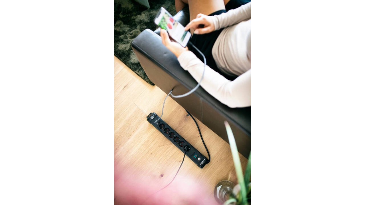Stekkerdoos Brennenstuhl Premium 6 voudig inclusief 2 USB 3 meter zwart