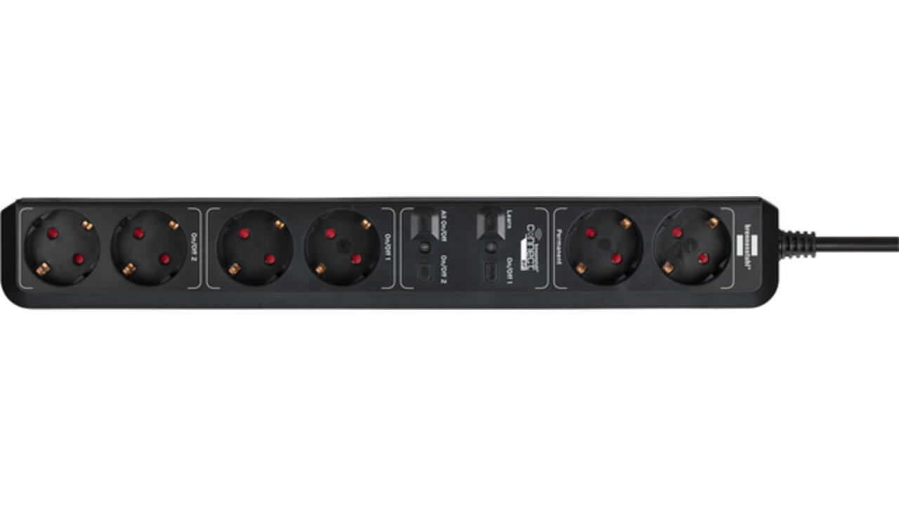 Stekkerdoos Brennenstuhl wifi Connect 2+4-voudig 1.5 meter zwart