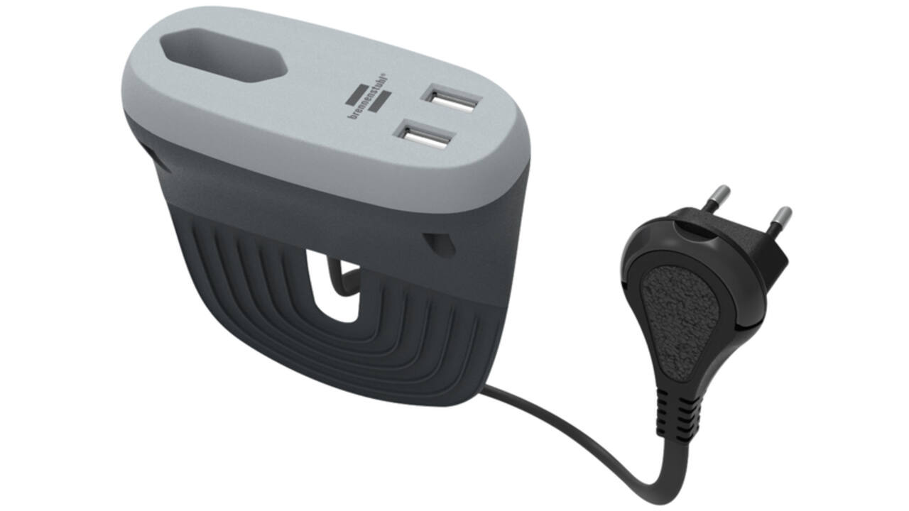 Laadstation Brennenstuhl Sofa 1 eurosocket 2 USB zwart/grijs