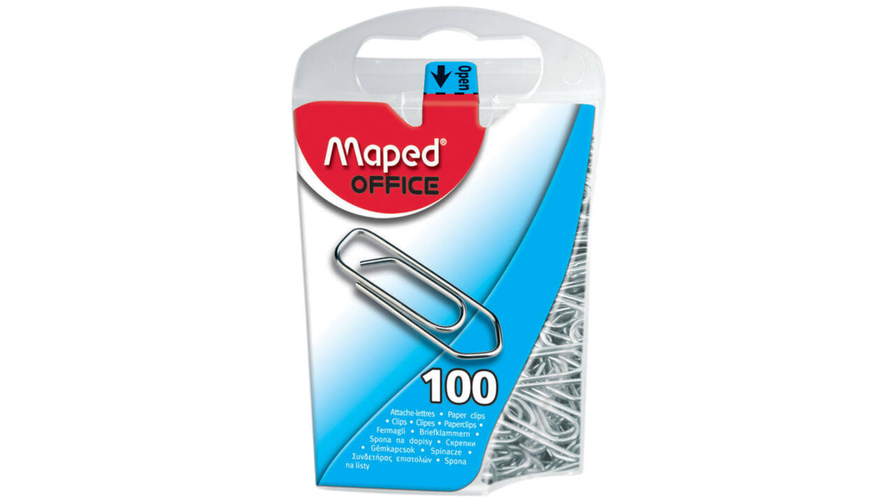 Paperclip Maped Office 25mm 100 stuks zilver