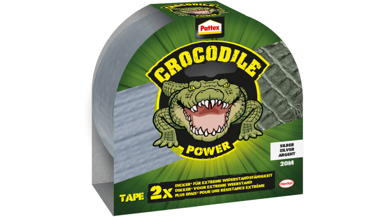 Plakband Pattex Crocodile Power Tape 50mmx20m zilver