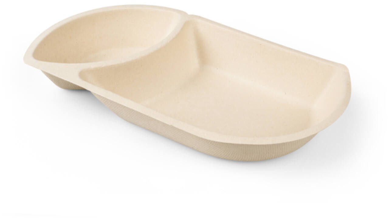 Snackbakje IEZZY A20 suikerriet PFAS-vrij 224x124x36mm 50 stuks