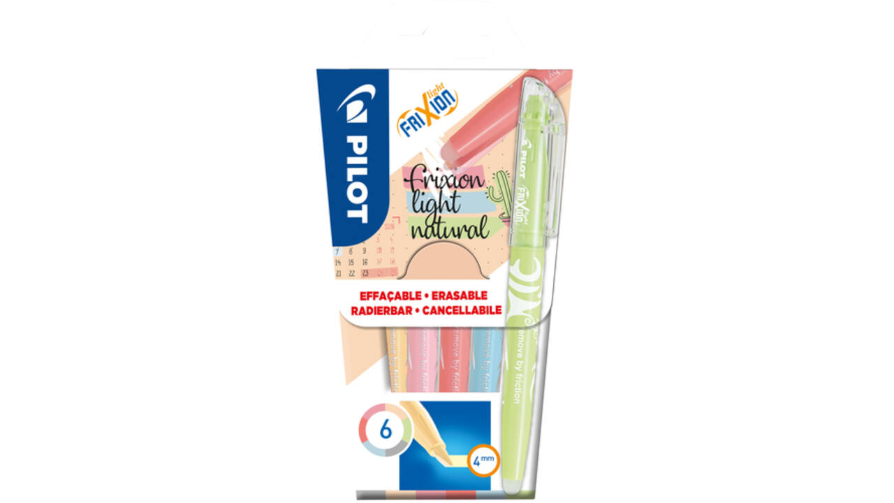 Markeerstift PILOT friXion light naturel assorti set à 6 stuks