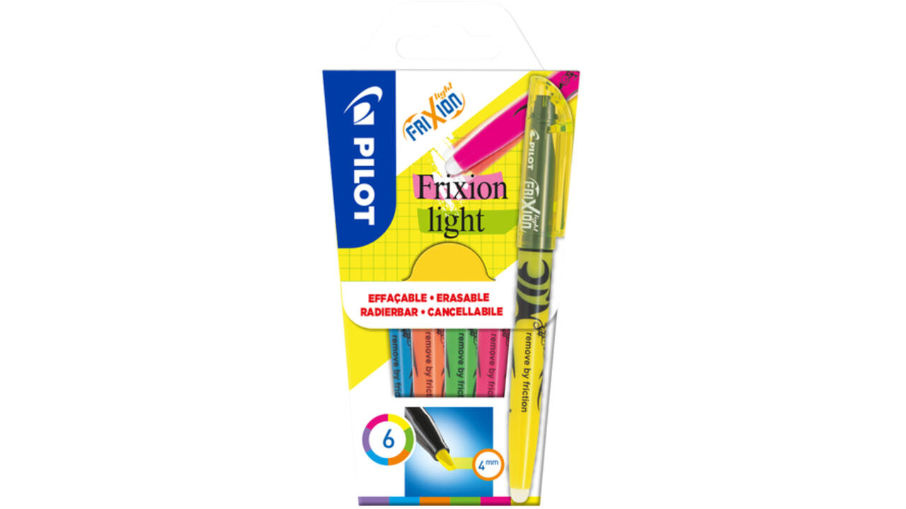 Markeerstift PILOT friXion light assorti set à 6 stuks