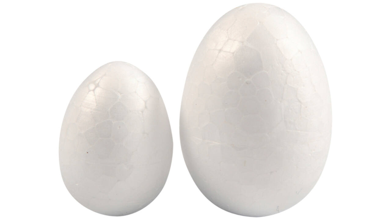 Eieren Creativ Company styropor 6 stuks 25x23mm 6 stuks 35x48mm wit