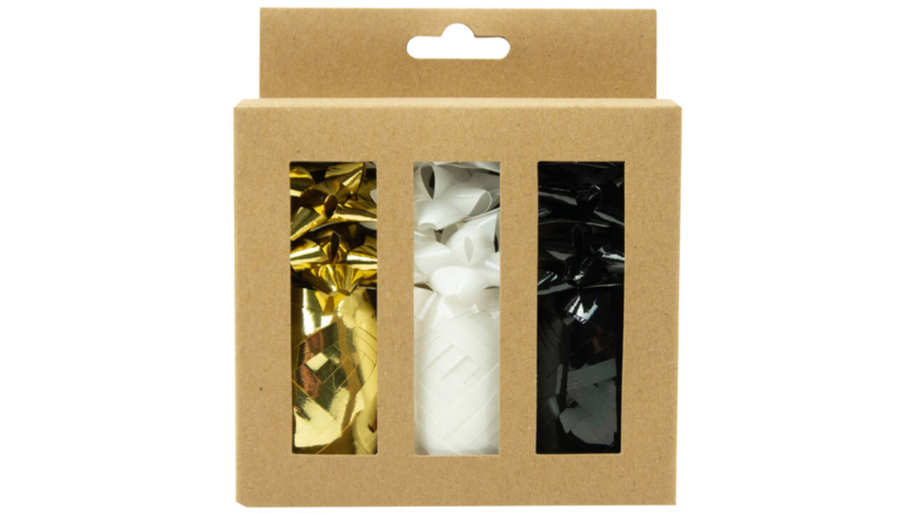 Krullint en strikken Design Group, goud, zwart & wit assorti