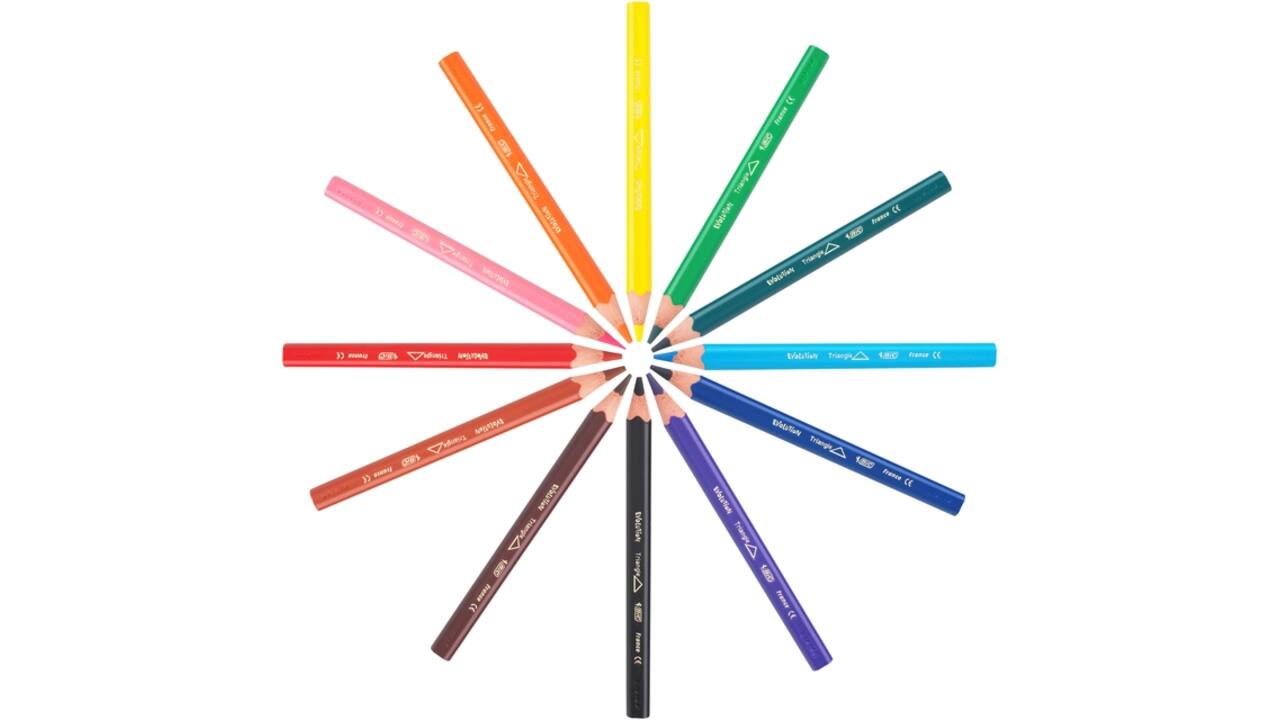 Kleurpotloden BicKids Evolution ecolutions assorti schoolbox à 144 stuks