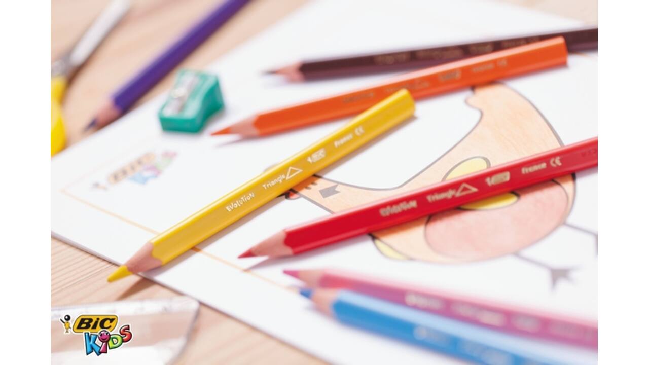 Kleurpotloden BicKids Evolution ecolutions assorti schoolbox à 144 stuks