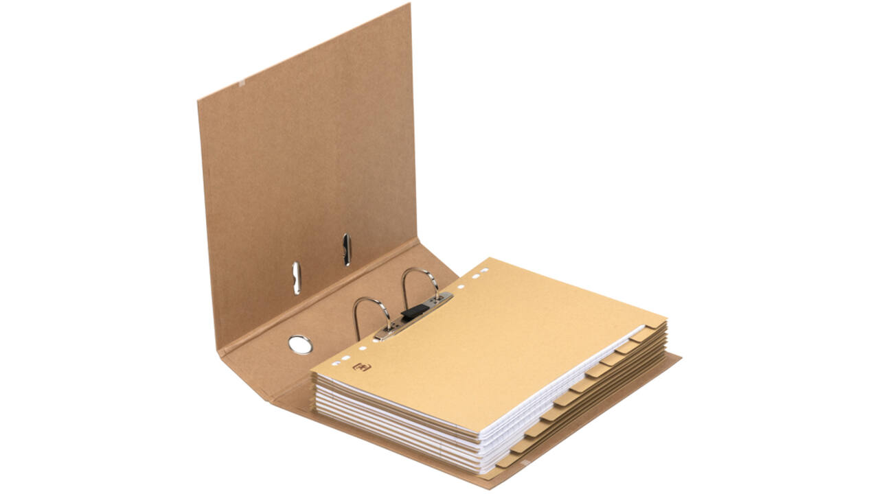 Ordner Oxford Touareg A4 80mm karton naturel/wit