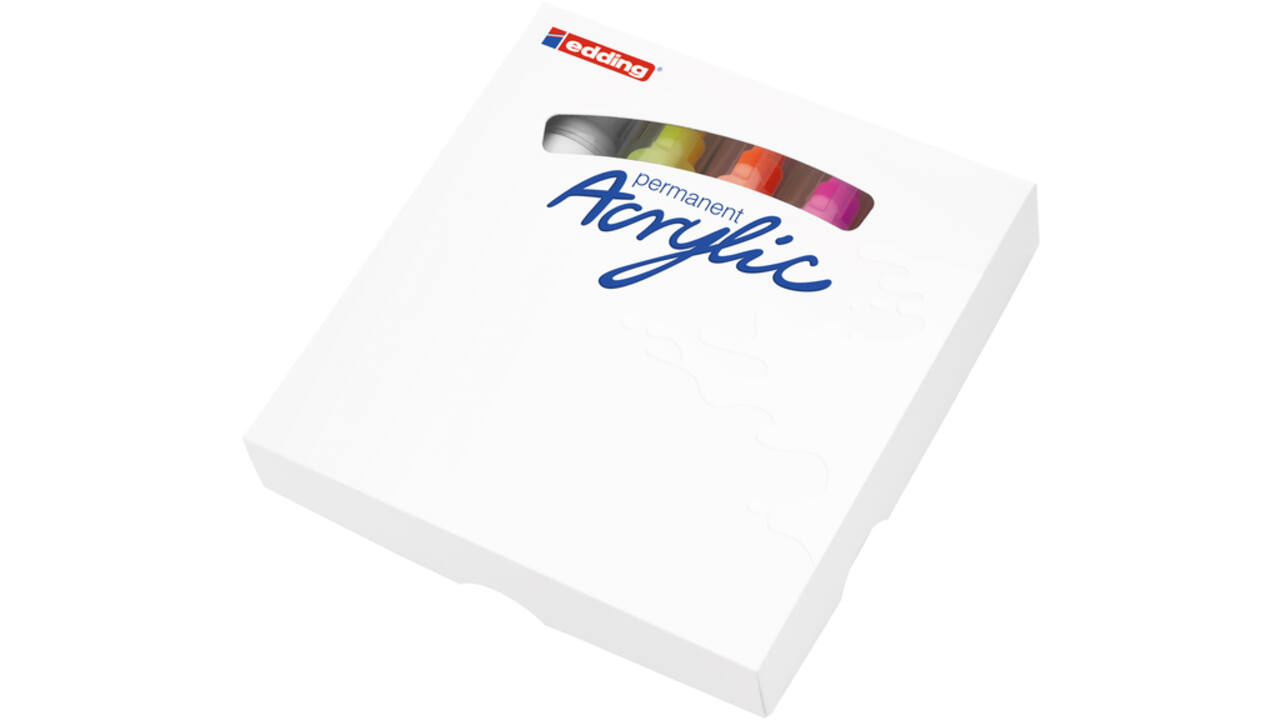 Acrylmarker edding e-5000 breed neon assorti set à 5 stuks