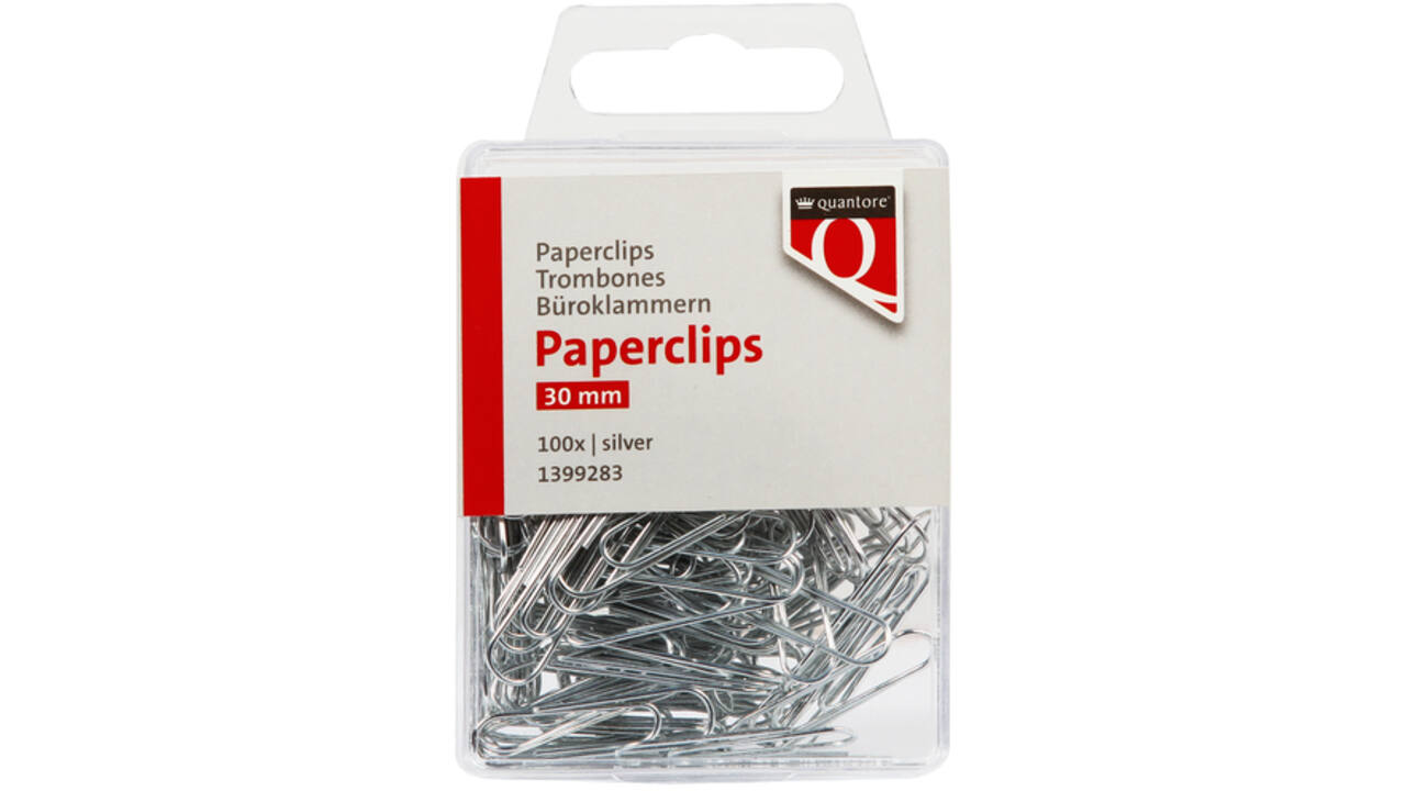 Paperclip Quantore 30mm rond 100 stuks zilver