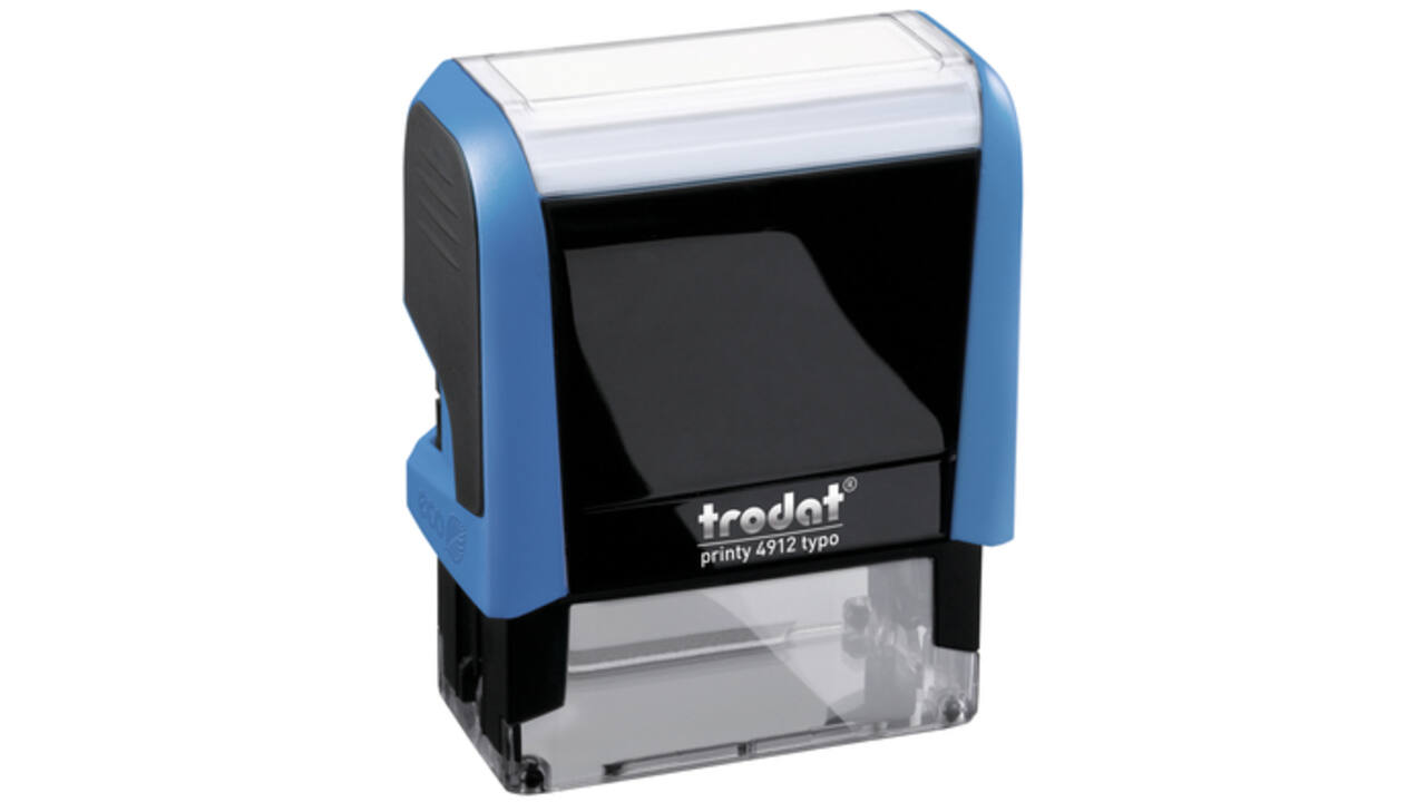 Tekststempel Trodat Printy 4912 Typo zw 4regels 47x18mm
