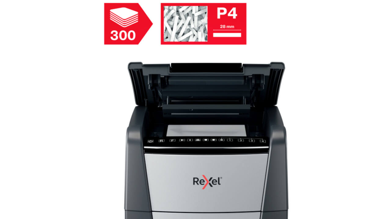 Papiervernietiger Rexel Optimum Auto+ 300X P4 snippers 4x26mm