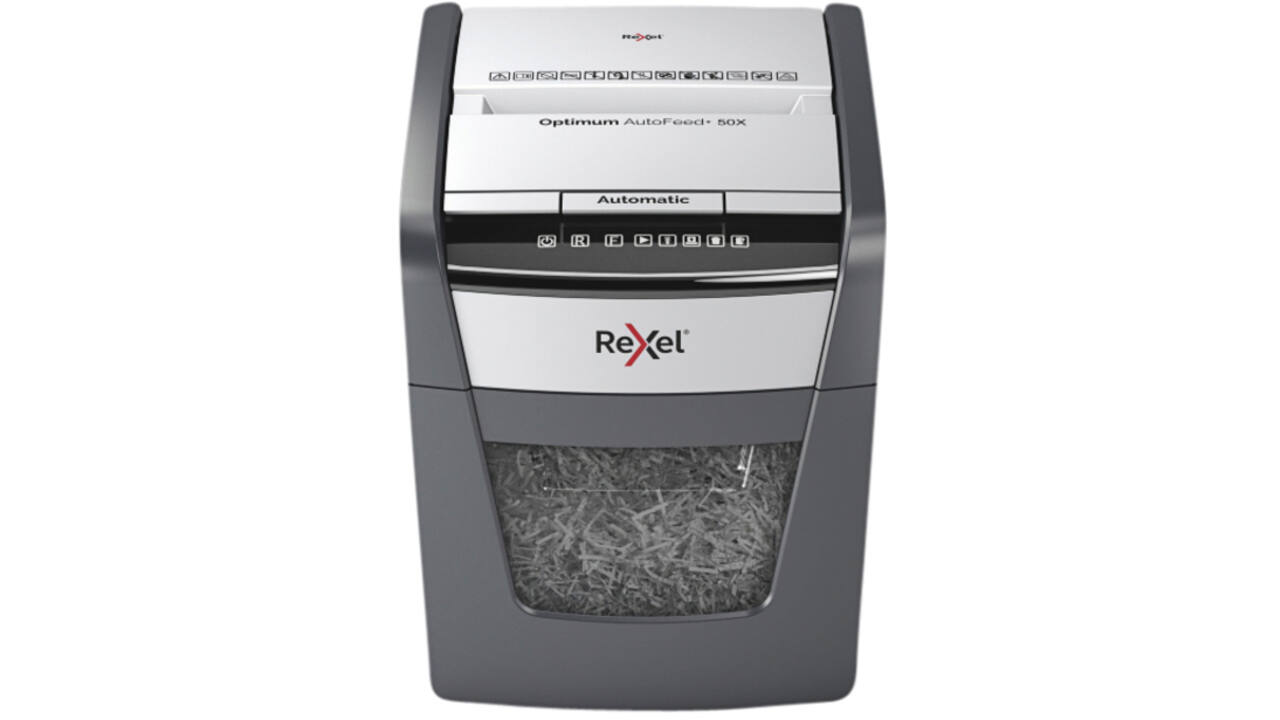 Papiervernietiger Rexel Optimum Auto+ 50X P4 snippers 4x28mm