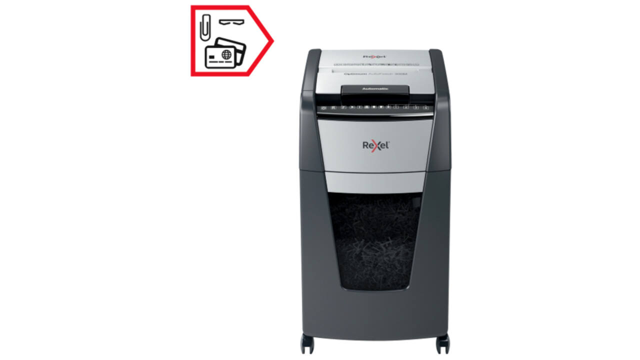 Papiervernietiger Rexel Optimum Auto+ 300M P5 snippers 2x15mm