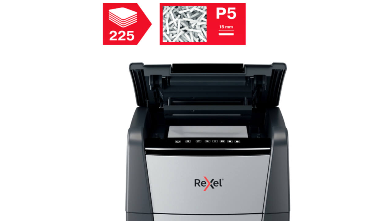 Papiervernietiger Rexel Optimum Auto+ 225M P5 snippers 2x15mm