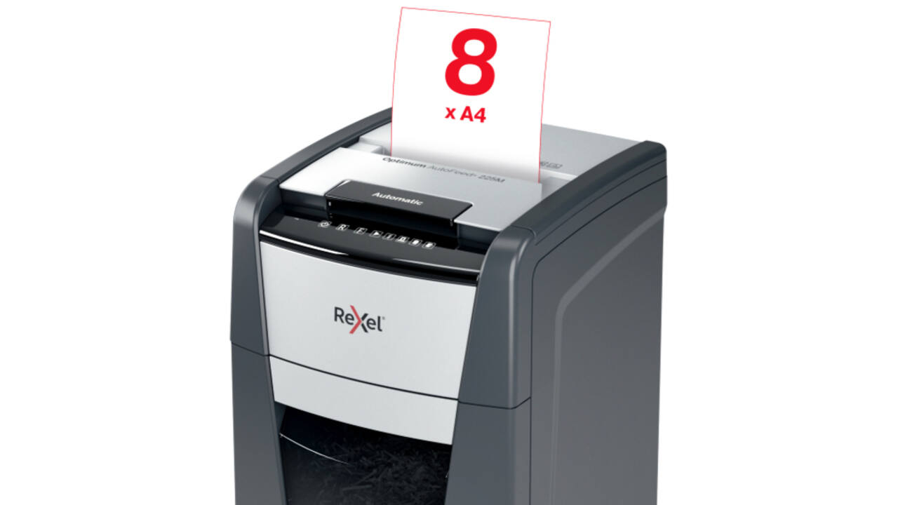 Papiervernietiger Rexel Optimum Auto+ 225M P5 snippers 2x15mm