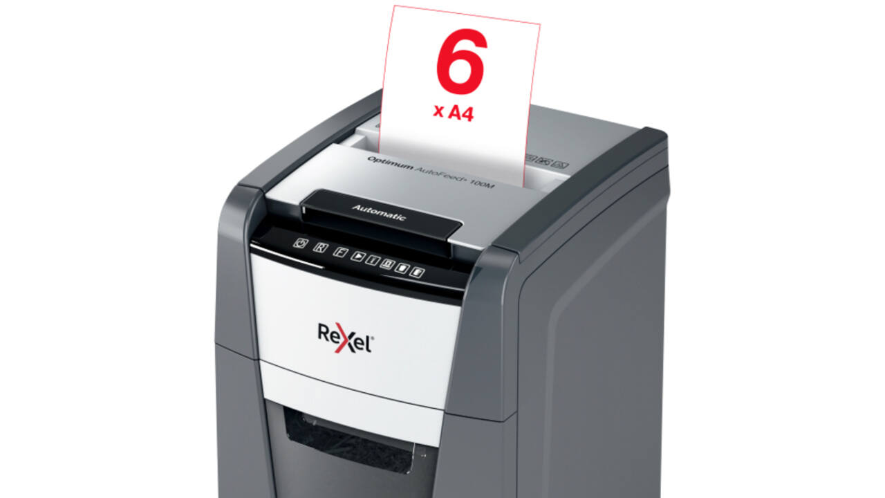 Papiervernietiger Rexel Optimum Auto+ 100M P5 snippers 2x15mm