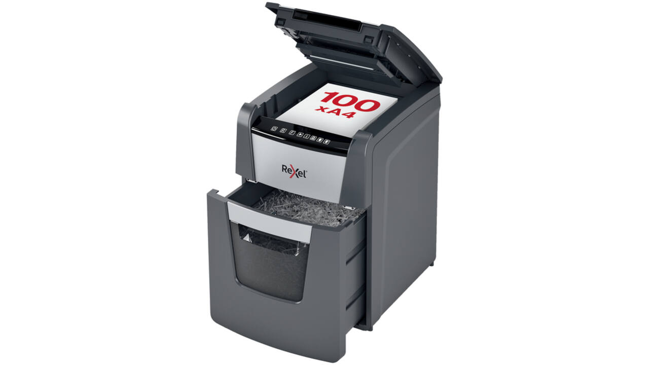 Papiervernietiger Rexel Optimum Auto+ 100M P5 snippers 2x15mm