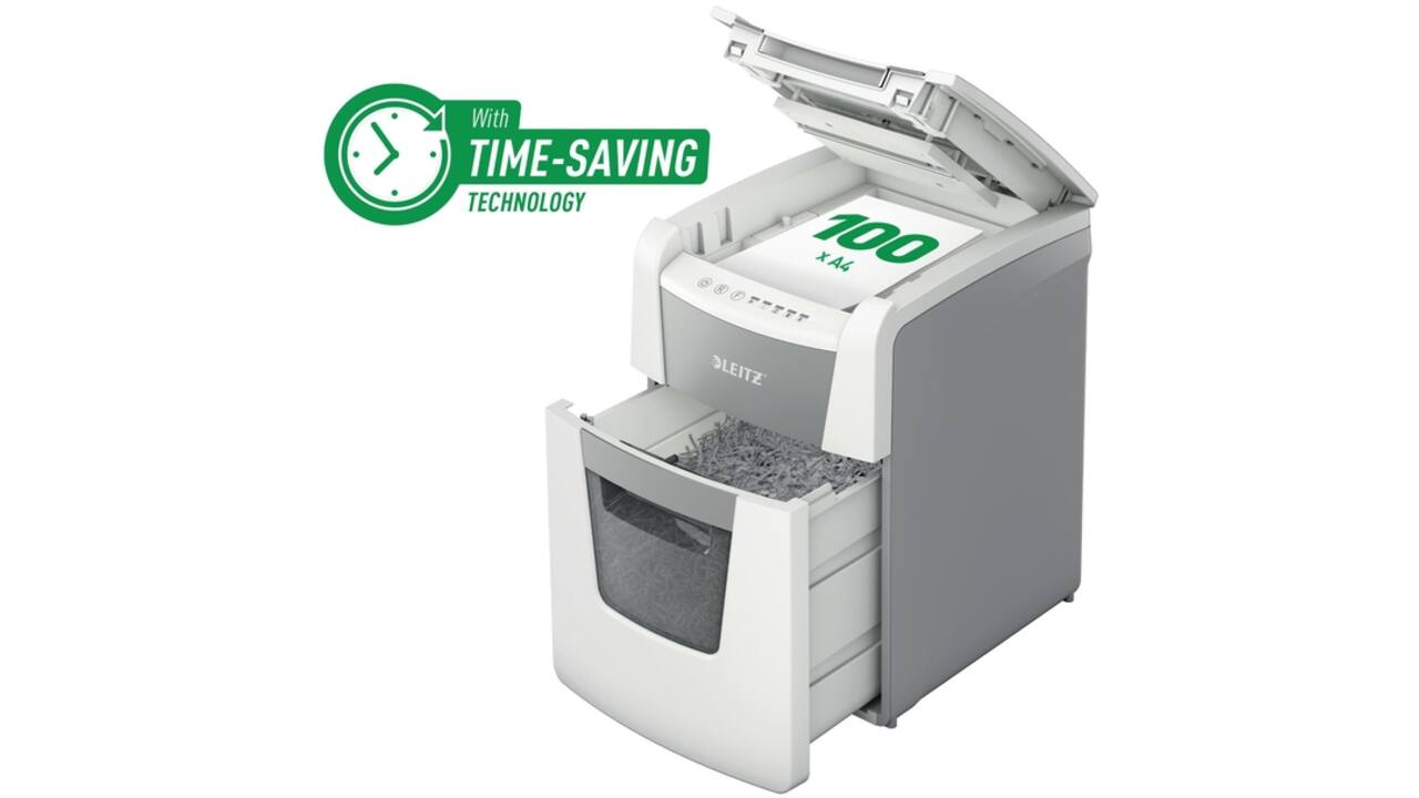 Papiervernietiger Leitz IQ Auto+ Small Office 100 P5 snippers 2x15mm