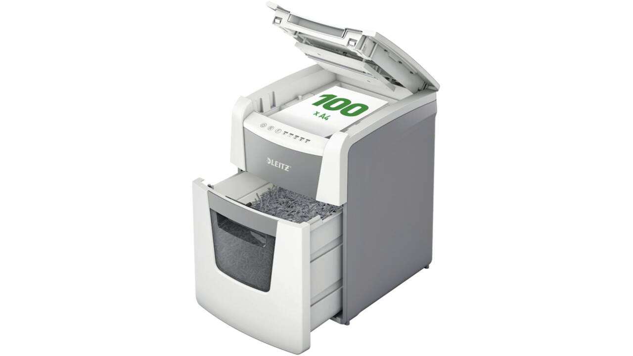 Papiervernietiger Leitz IQ Auto+ Small Office 100 P5 snippers 2x15mm