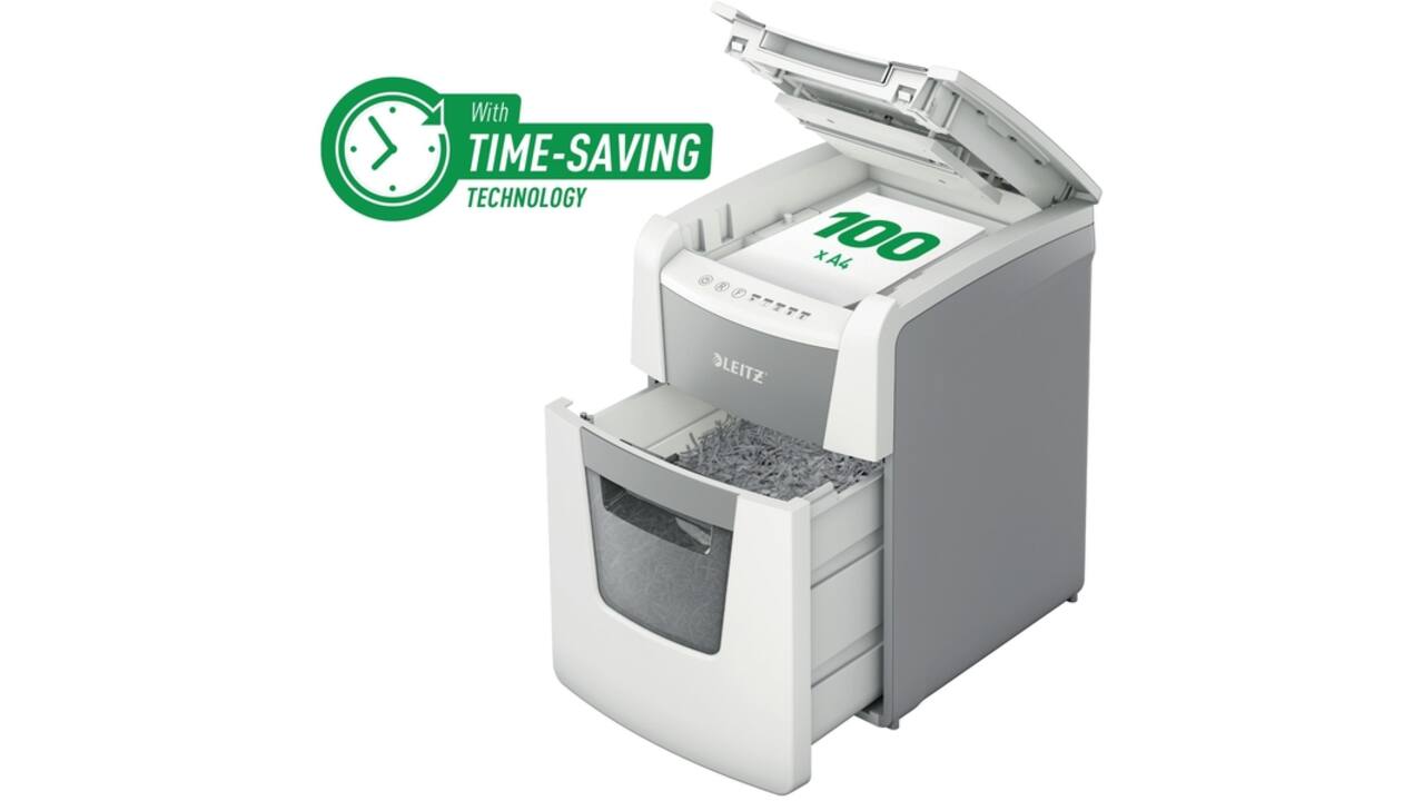 Papiervernietiger Leitz IQ Auto+ Small Office 100 P4 snippers 4x28mm