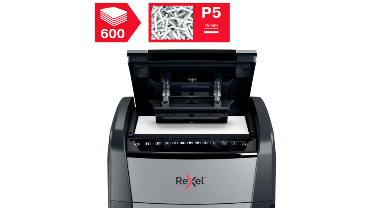 Papiervernietiger Rexel Optimum Auto+ 600M P5 snippers 2x15mm