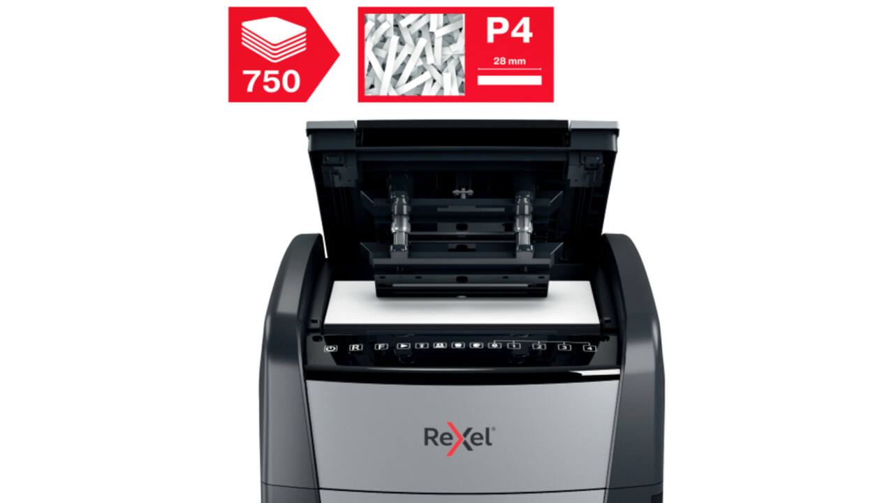 Papiervernietiger Rexel Optimum Auto+ 750X P4 snippers 4x30mm