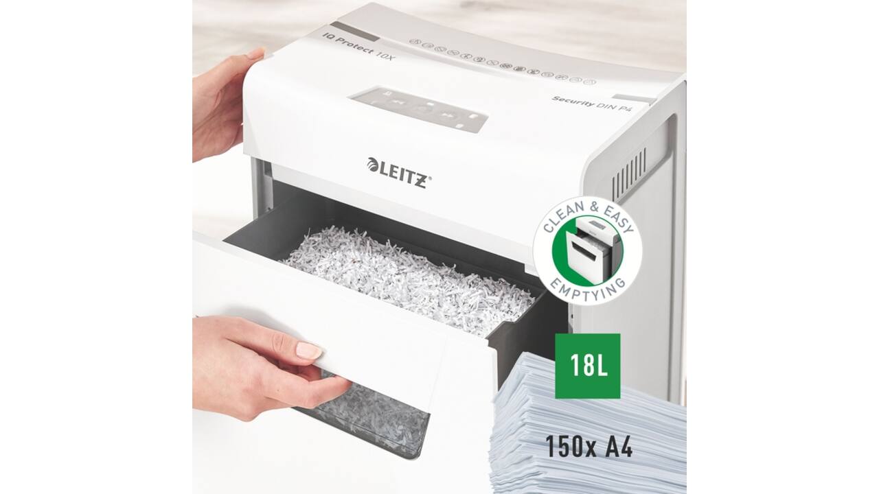 Papiervernietiger Leitz IQ Protect Premium 10X P4 snippers