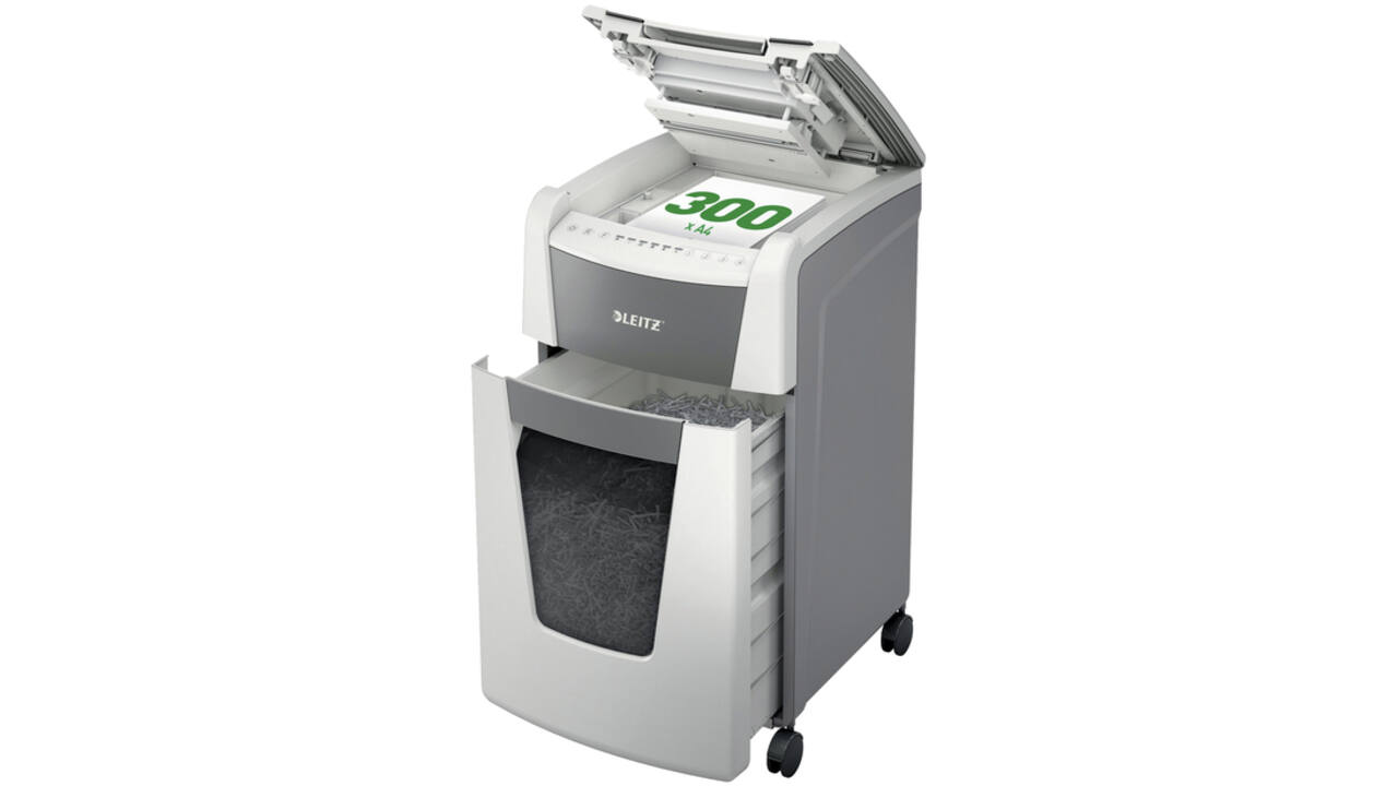 Papiervernietiger Leitz IQ Auto+ Office 300 P4 snippers 4x28mm