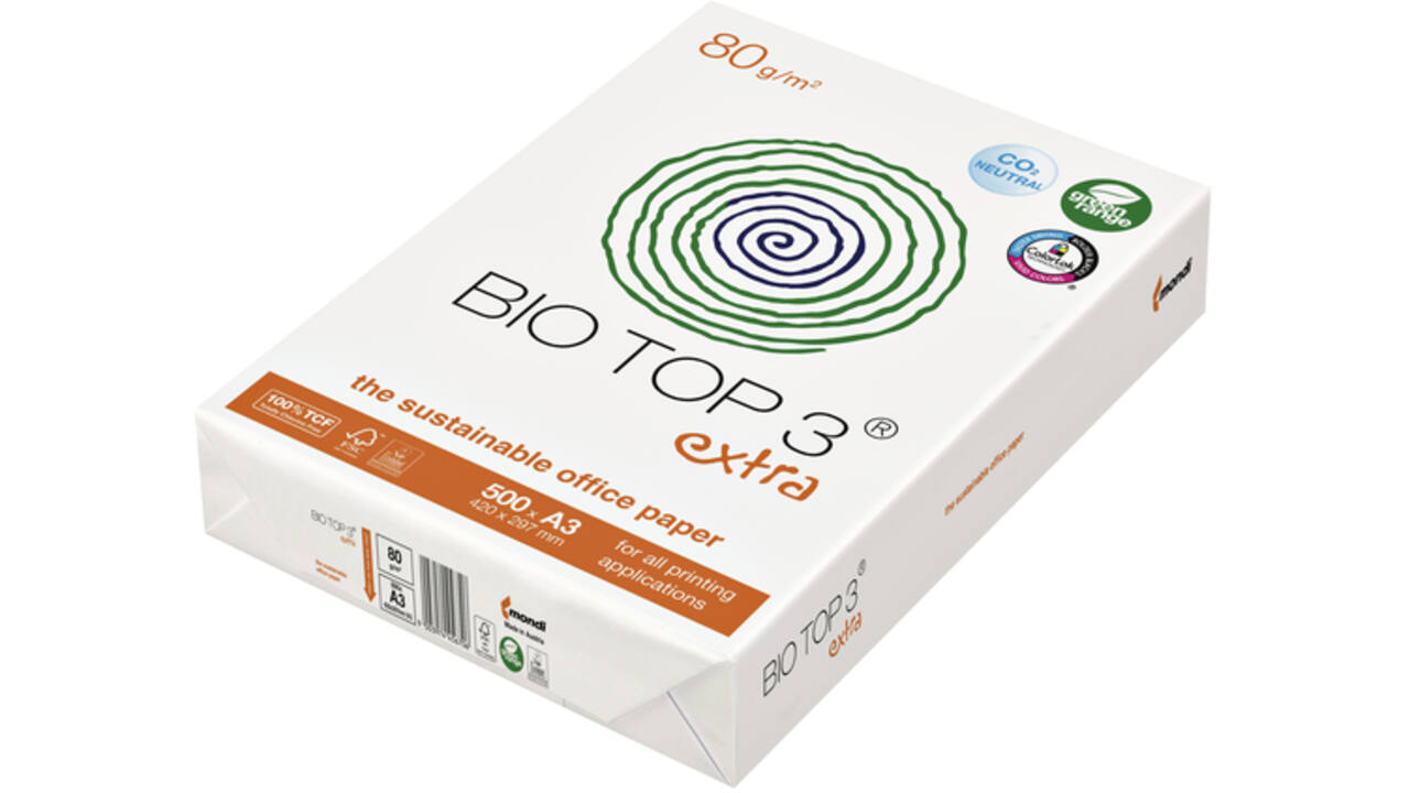 Kopieerpapier BioTop 3 A3 80gr naturel 500vel