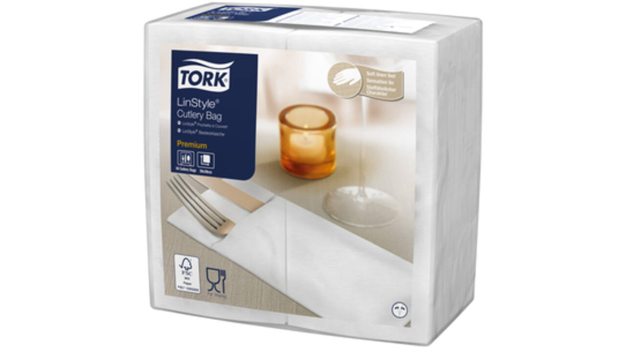 Pochette Tork LinStyle® 1-laags 50st duurzaam wit 509600